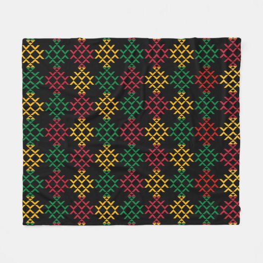 Black History Month Pattern Fleece Deken (Voorkant (Horizontaal))