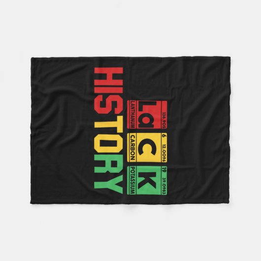 Black History Month Periodic Element Table Afrikaa Fleece Deken (Voorkant (Horizontaal))