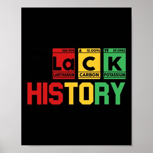 Black History Month Periodic Element Table Afrikaa Poster (Voorkant)