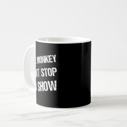 Black History Month Phrases One Monkey Don't Stop  Koffiemok (Voorkant links)