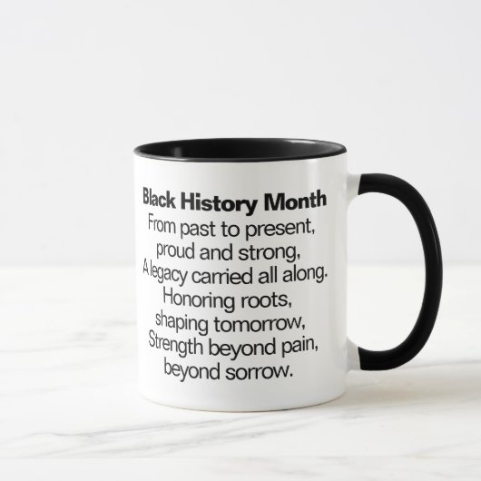 Black History Month Poem Mug Mok (Rechts)