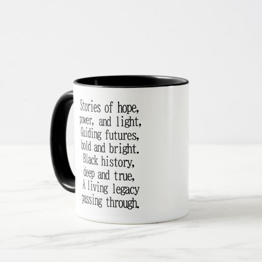 Black History Month Poem Mug Mok (Voorkant links)