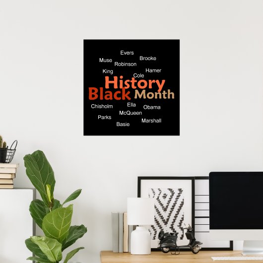 BLACK HISTORY MONTH POSTER Print (Thuiskantoor)