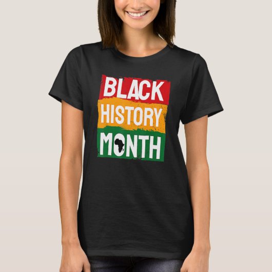 Black History Month Proud Black Afro African Pride T-shirt (Voorkant)