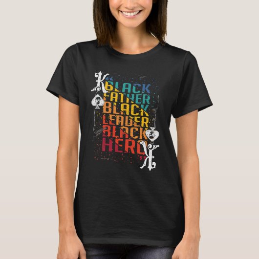 Black History Month Proud Black Poker Father T-shirt (Voorkant)