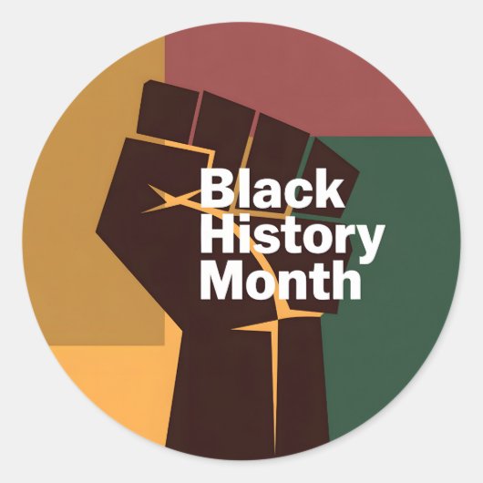 Black History Month Ronde Sticker (Voorkant)