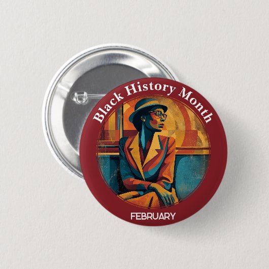 Black History Month Rosa Parks Pinback Button (Voorkant /achterkant)