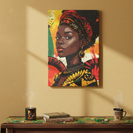 Black History Month Royal Queen Spirit Art Canvas Afdruk