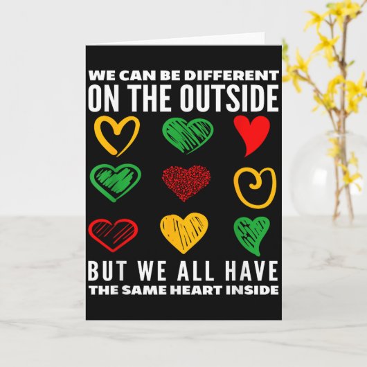 Black History Month Same Heart Inside  Kaart (Gele Bloem)