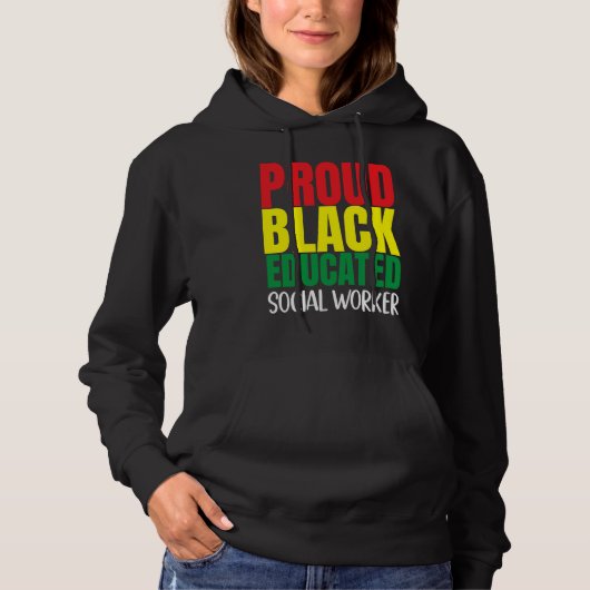 Black History Month Social Worker African Culture Hoodie (Voorkant)