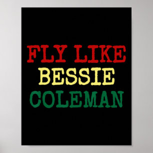 Black History Month T-shirt Bessie Coleman piloot Poster