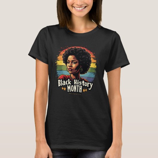 Black History Month T-shirt - Trotse zwarte vrouw  (Voorkant)