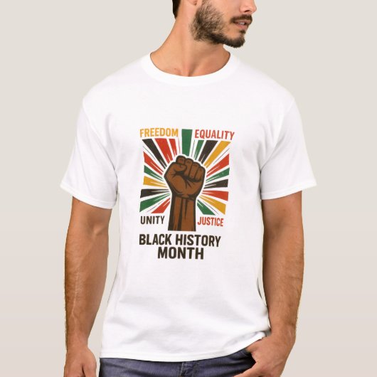 Black History Month Unity & Justice T-Shirt (Voorkant)