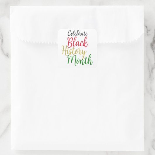 Black History Month Vierkante Sticker (Tas)