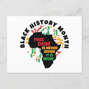 Black History Month Vrijheid wordt nooit gegeven, Briefkaart