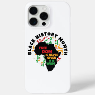 Black History Month Vrijheid wordt nooit gegeven, iPhone 15 Pro Max Hoesje