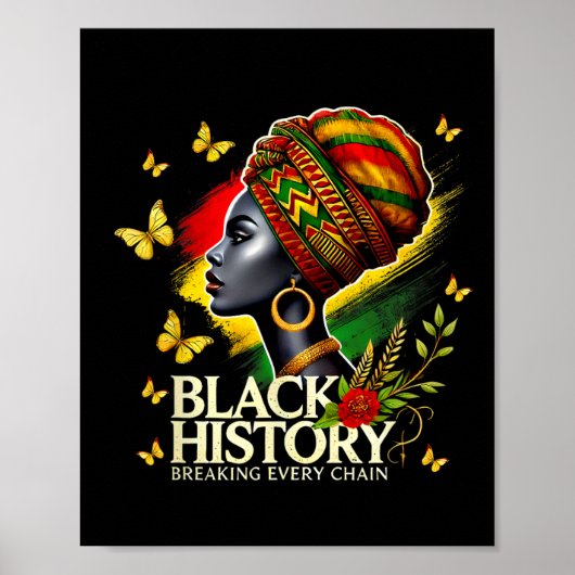 Black History Month Vrouwen Black Geschiedenis Bre Poster (Voorkant)