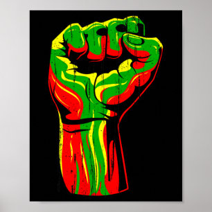 Black History Month Vuist Afro-Amerikaanse Mannen Poster