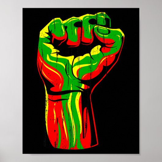 Black History Month Vuist Afro-Amerikaanse Mannen Poster (Voorkant)