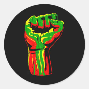 Black History Month Vuist Afro-Amerikaanse Mannen  Ronde Sticker
