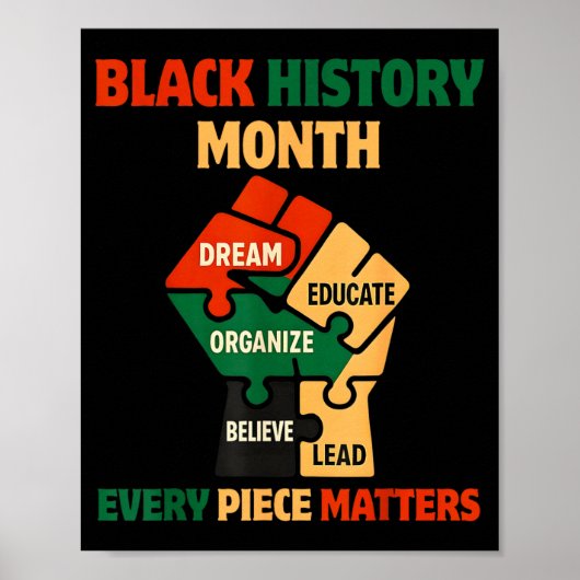 Black History Month Vuistpuzzel Elk Stuk Poster (Voorkant)