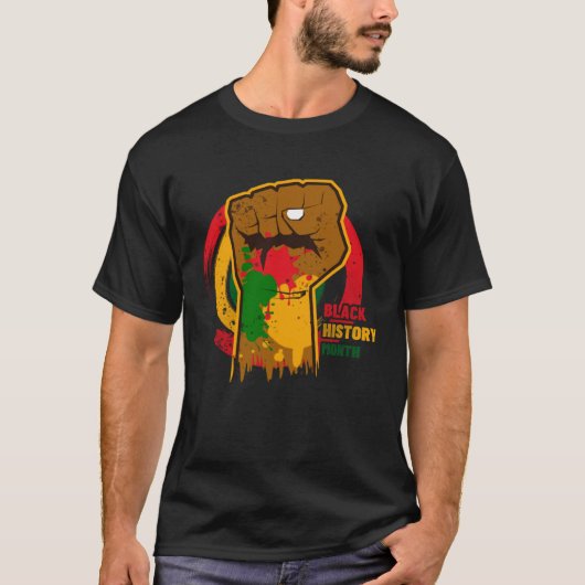 Black history month with african map flag for afro t-shirt (Voorkant)