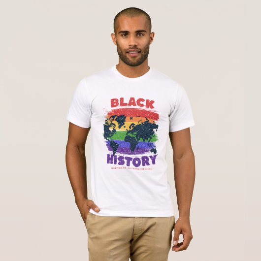 Black History Month , World Map Unity Change T-shirt (Voorkant volledig)