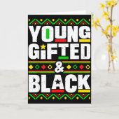 Black History Month Young Gifted And Black Men Wom Kaart (Gele Bloem)