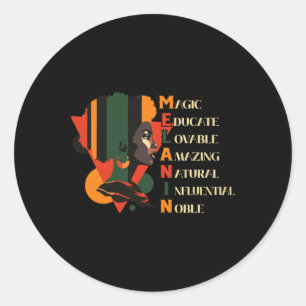 Black History Month Zwarte Koningin Onderwijs Vrou Ronde Sticker