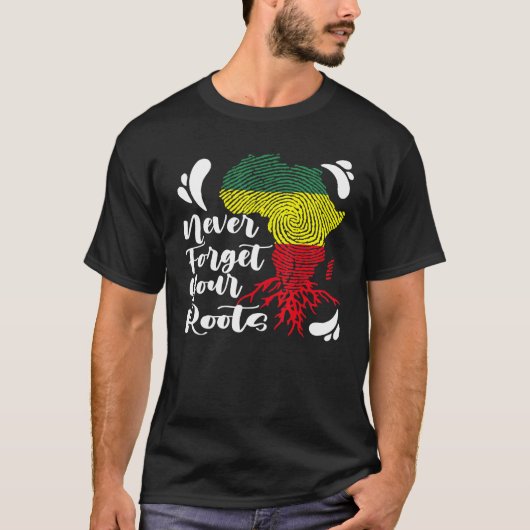 Black History Never Forget Your African Roots Mela T-shirt (Voorkant)