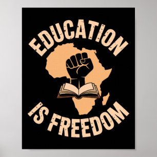 Black History Onderwijs Is Vrijheid Boeken Zwarte Poster