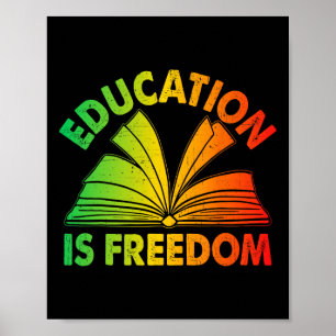 Black History Onderwijs Is Vrijheid Boeken Zwarte Poster