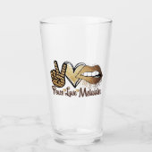 Black History Peace Love Melanin Glass Cup Glas (Voorkant)