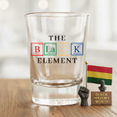 Black History Periodic Table Element Juneteenth Shot Glas