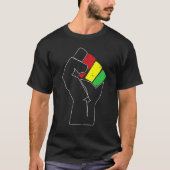 Black History Power Fist Africa Flag African Ameri T-shirt (Voorkant)