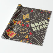 Black History Pride - Brave Heart Geometrisch Cadeaupapier (Uitgerold)