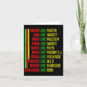 Black History Pride Martin Black Afro Afrikaans Kaart (Voorkant)