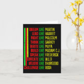 Black History Pride Martin Black Afro Afrikaans Kaart (Gele Bloem)