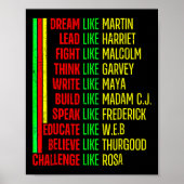 Black History Pride Martin Black Afro Afrikaans Poster (Voorkant)