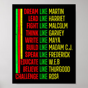 Black History Pride Martin Black Afro Afrikaans Poster