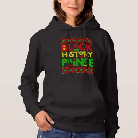 Black History Prince Melanin Boy Son Bruh Brown Sk Hoodie (Voorkant)