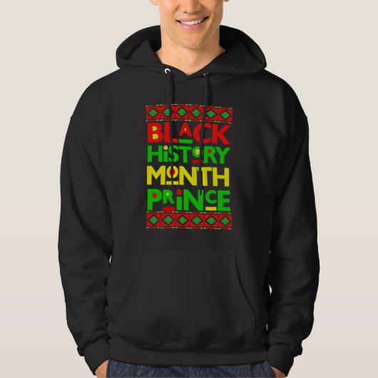 Black History Prince Melanin Boy Son Bruh Brown Sk Hoodie (Voorkant)