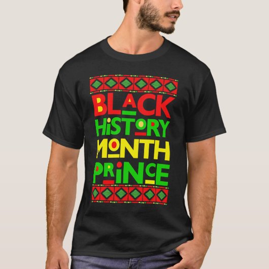 Black History Prince Melanin Boy Son Bruh Brown Sk T-shirt (Voorkant)