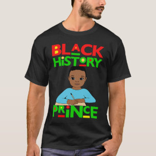 Black History Prince Melanin Boy Son Bruh Brown Sk T-shirt