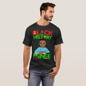 Black History Prince Melanin Boy Son Bruh Brown Sk T-shirt (Voorkant volledig)