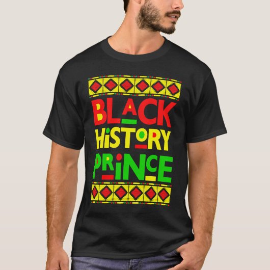 Black History Prince Melanin Boy Son Bruh Brown Sk T-shirt (Voorkant)