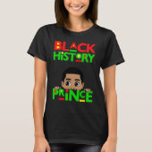 Black History Prince Melanin Boy Son Bruh Brown Sk T-shirt (Voorkant)
