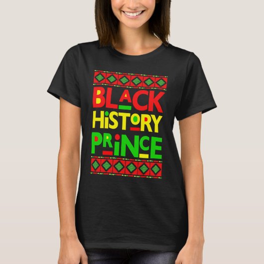 Black History Prince Melanin Boy Son Bruh Brown Sk T-shirt (Voorkant)