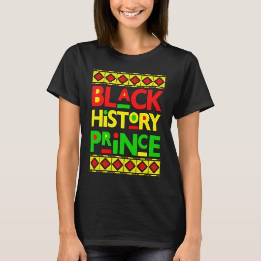 Black History Prince Melanin Boy Son Bruh Brown Sk T-shirt (Voorkant)