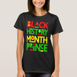 Black History Prince Melanin Boy Son Bruh Brown Sk T-shirt